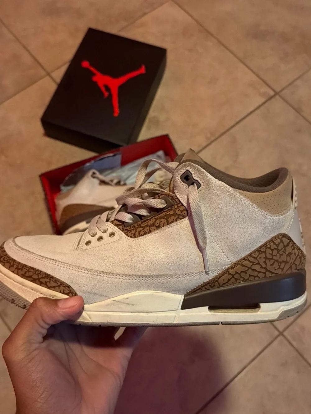 Jordan Men’s Suede Sneakers - White and Brown